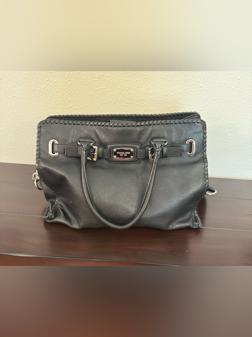 Authentic Michael Kors Whipped Hamilton East West Tote in Classic Black Perfect